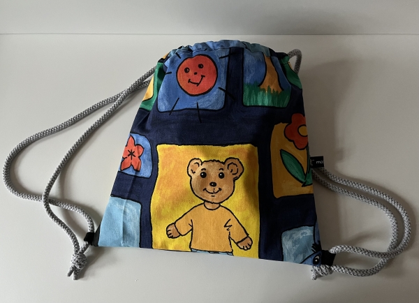 Rucksack Turnbeutel für Kinder (Kordel grau)